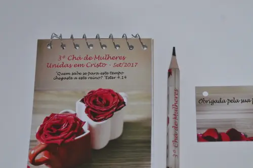 Bloquinho Personalizado com Lápis Encontro de Mulheres
