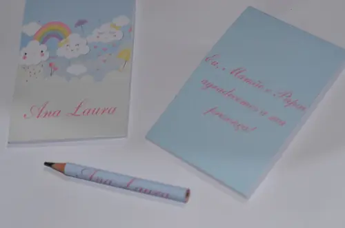 Bloquinho Personalizado com Lápis Floral