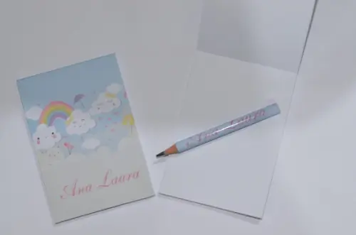 Bloquinho Personalizado com Lápis Floral