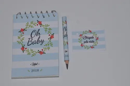 Bloquinho Personalizado com Lápis Floral