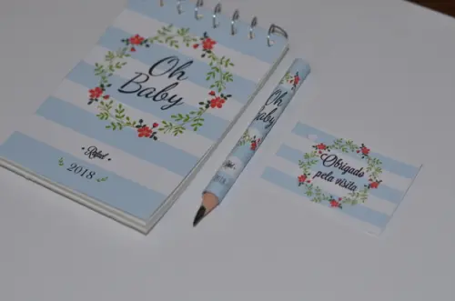Bloquinho Personalizado com Lápis Floral
