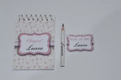 Bloquinho Personalizado com Lápis Floral