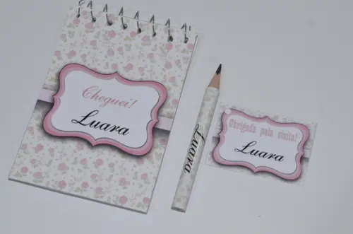 Bloquinho Personalizado com Lápis Floral