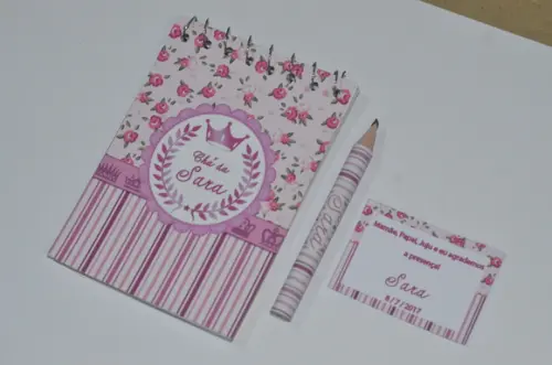 Bloquinho Personalizado com Lápis Floral