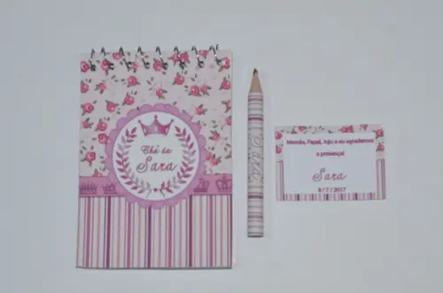 Bloquinho Personalizado com Lápis Floral