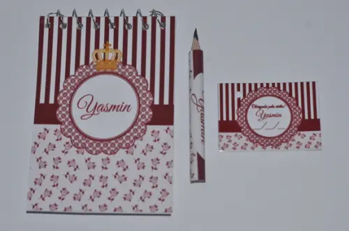 Bloquinho Personalizado com Lápis Floral