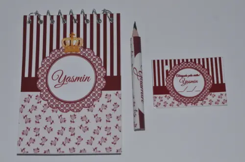Bloquinho Personalizado com Lápis Floral