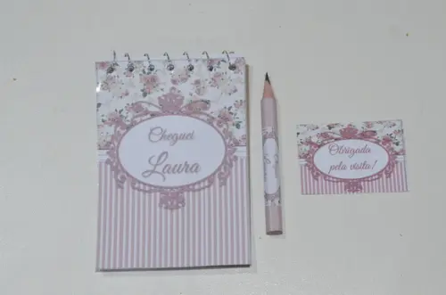 Bloquinho Personalizado com Lápis Floral
