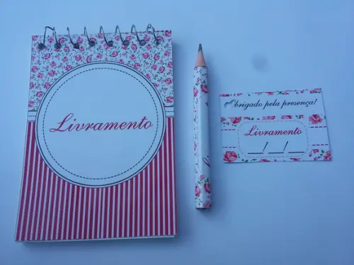 Bloquinho Personalizado com Lápis Floral
