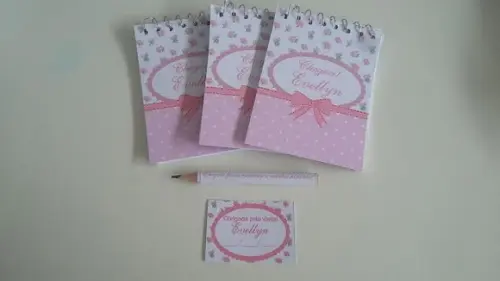 Bloquinho Personalizado com Lápis Floral