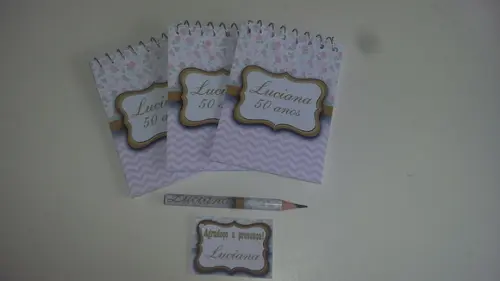 Bloquinho Personalizado com Lápis Floral