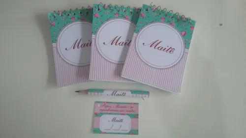 Bloquinho Personalizado com Lápis Floral