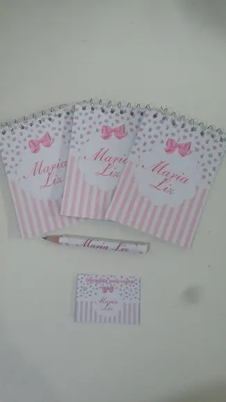 Bloquinho Personalizado com Lápis Floral