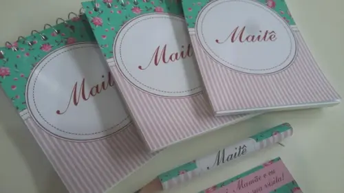 Bloquinho Personalizado com Lápis Floral