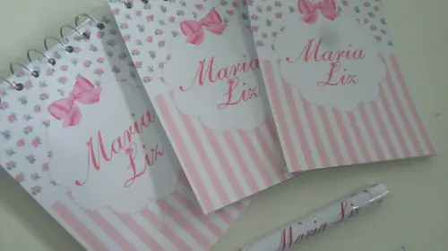 Bloquinho Personalizado com Lápis Floral
