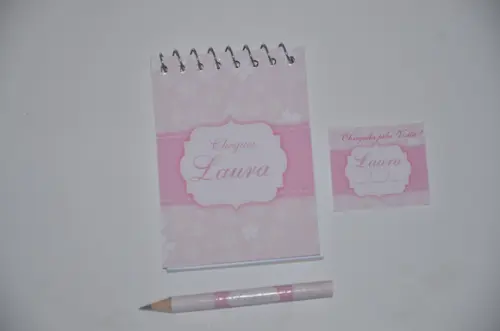 Bloquinho Personalizado com Lápis Floral
