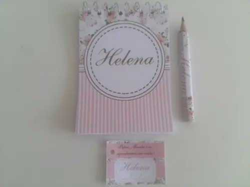 Bloquinho Personalizado com Lápis Floral