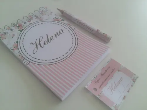 Bloquinho Personalizado com Lápis Floral