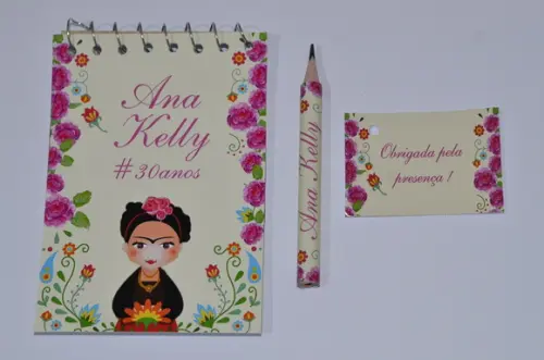 Bloquinho Personalizado com Lápis Frida