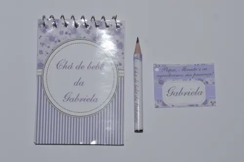 Bloquinho Personalizado com Lápis Floral Lilas