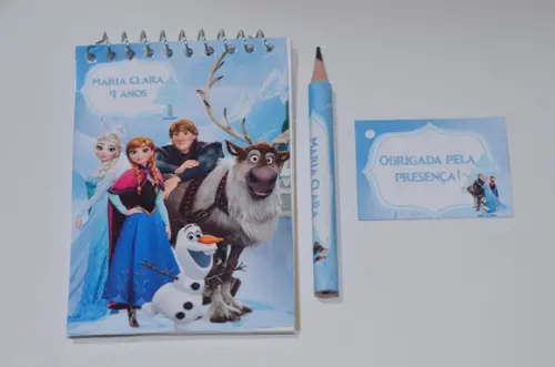 Bloquinho Personalizado com Lápis Frozen