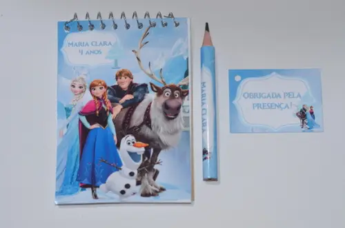 Bloquinho Personalizado com Lápis Frozen