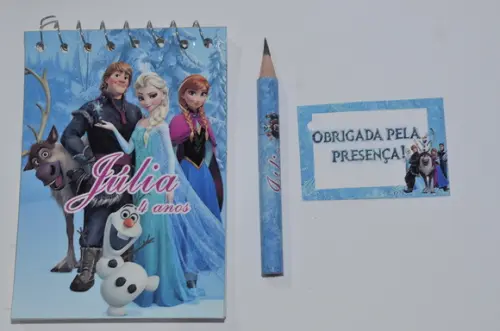 Bloquinho Personalizado com Lápis Frozen