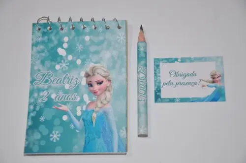 Bloquinho Personalizado com Lápis Frozen