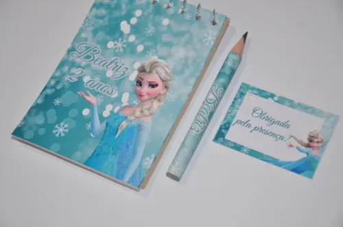Bloquinho Personalizado com Lápis Frozen