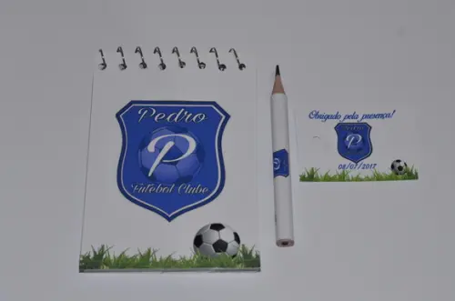 Bloquinho Personalizado com Lápis Futebol