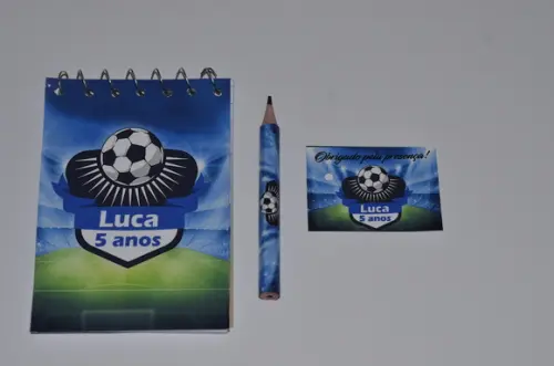 Bloquinho Personalizado com Lápis Futebol