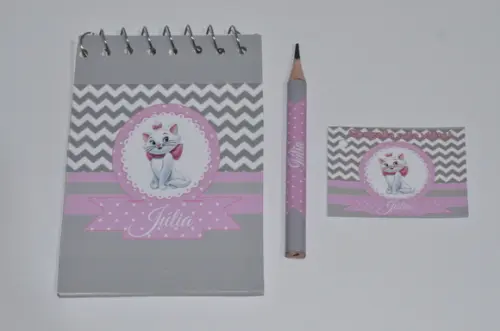 Bloquinho Personalizado com Lápis Gatinha Marie