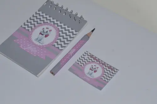 Bloquinho Personalizado com Lápis Gatinha Marie