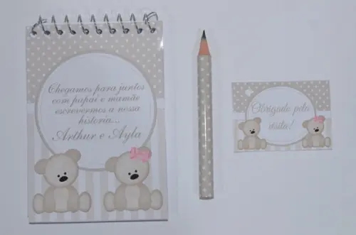Bloquinho Personalizado com Lápis Gêmeos