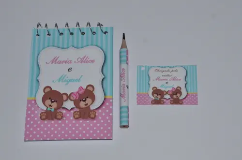Bloquinho Personalizado com Lápis Gêmeos