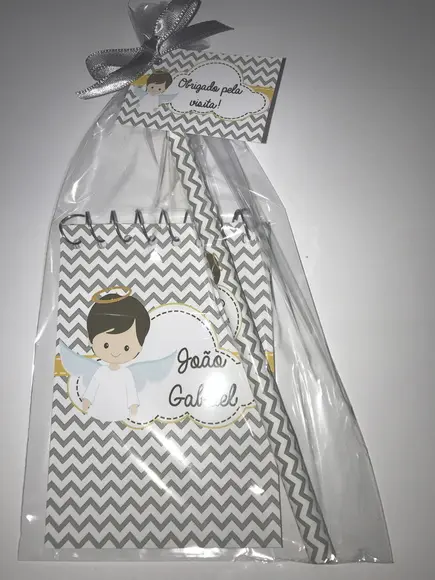 Bloquinho Personalizado com Lápis Grande Anjinho