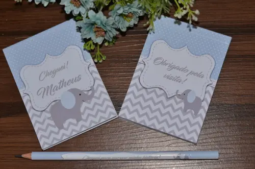 Bloquinho Personalizado com Lápis Grande Elefante