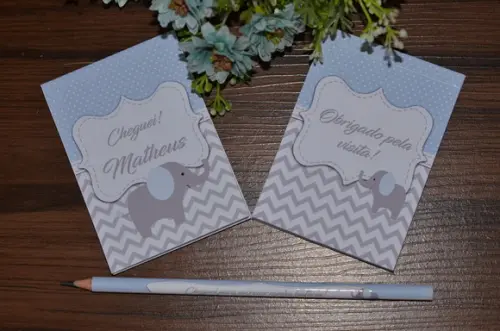 Bloquinho Personalizado com Lápis Grande Elefante