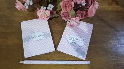 Bloquinho Personalizado com Lápis Grande Elefante