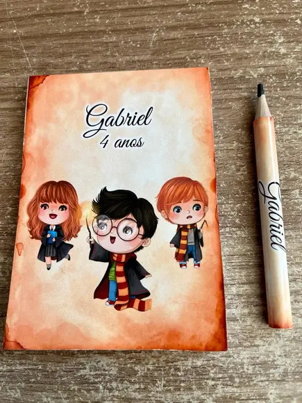 Bloquinho Personalizado com Lápis Harry Potter