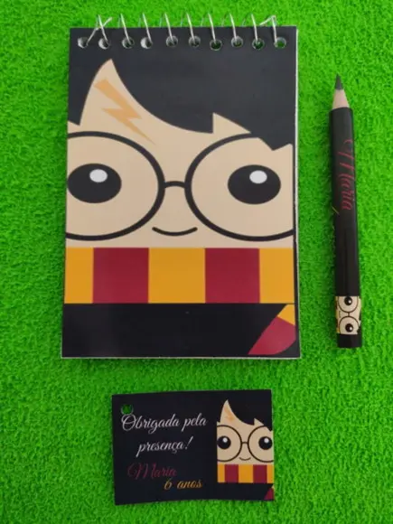 Bloquinho Personalizado com Lápis Harry Potter