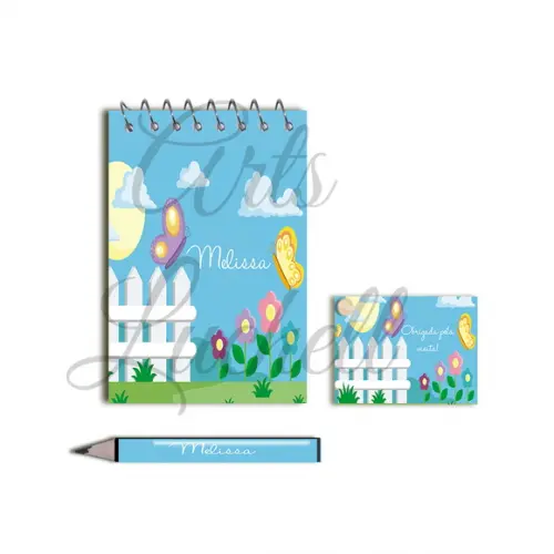 Bloquinho Personalizado com Lápis Jardim
