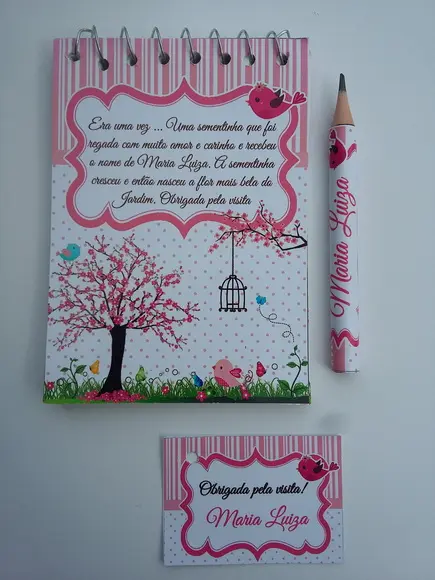 Bloquinho Personalizado com Lápis Jardim