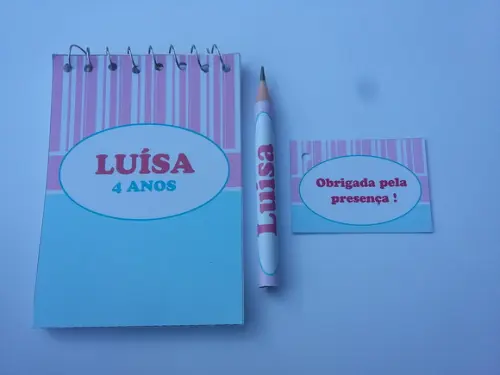 Bloquinho Personalizado com Lápis Listras