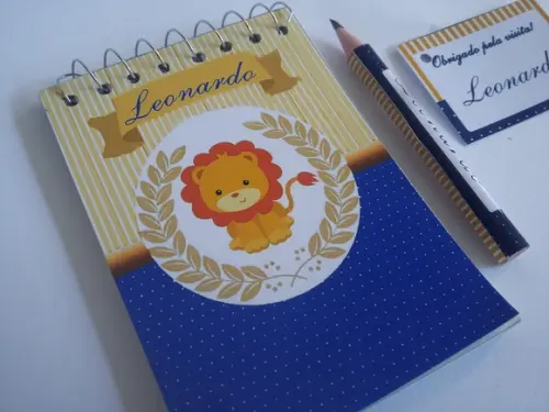Bloquinho Personalizado com Lápis Leão