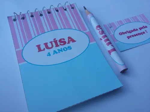 Bloquinho Personalizado com Lápis Listras