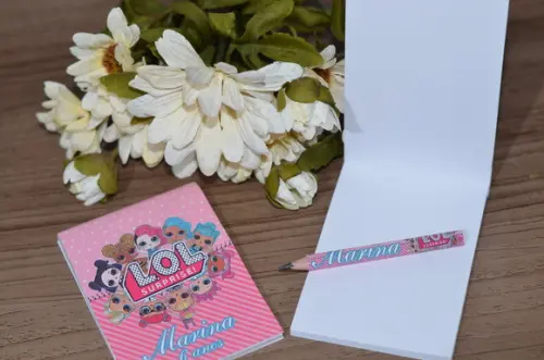 Bloquinho Personalizado com Lápis Lol