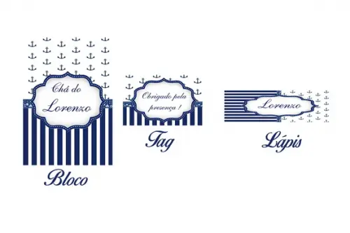 Bloquinho Personalizado com Lápis Marinheiro