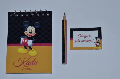 Bloquinho Personalizado com Lápis Mickey