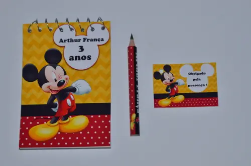 Bloquinho Personalizado com Lápis Mickey